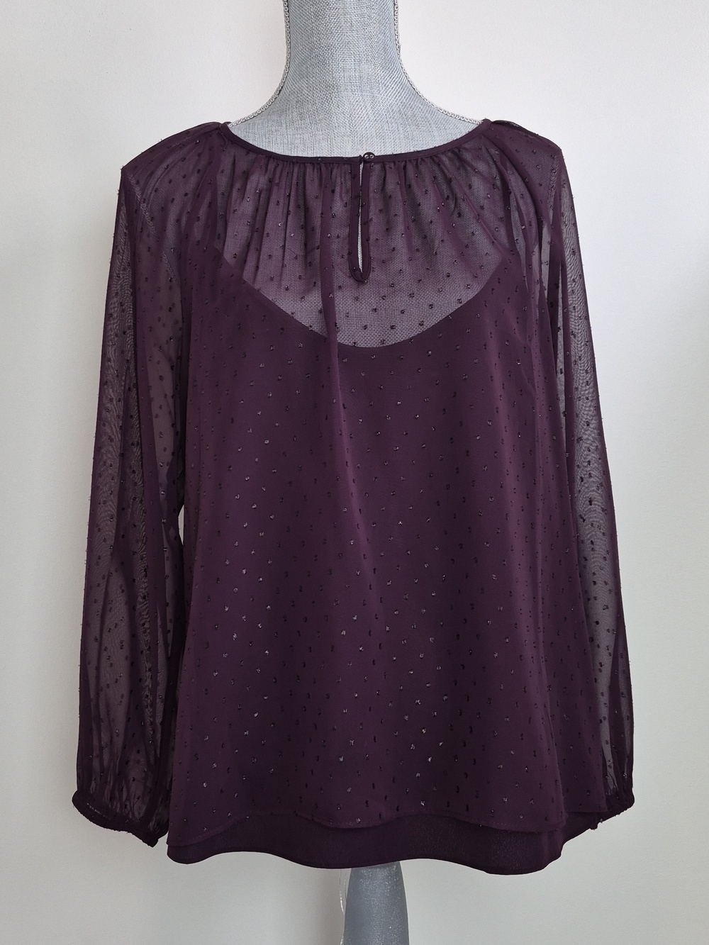J Crew Point Sur Purple Sheer with Cami Size Large Purple Sparkle